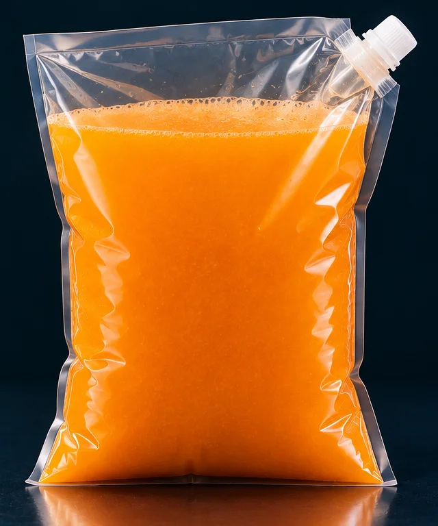 Bolsa transparente de 6 litros llena de mezcla de granizado